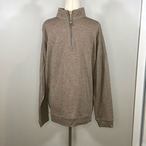 GEN TEAL NWT men’s heathered brown 1/4 zip top